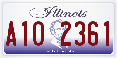 IL license plate A102361