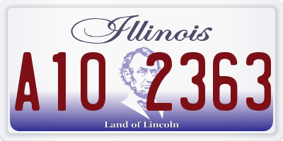 IL license plate A102363