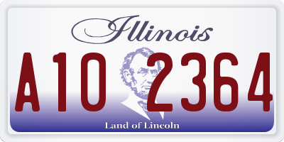 IL license plate A102364