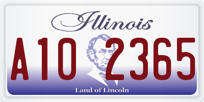 IL license plate A102365