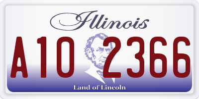 IL license plate A102366
