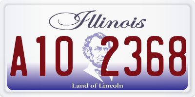 IL license plate A102368
