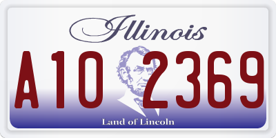 IL license plate A102369