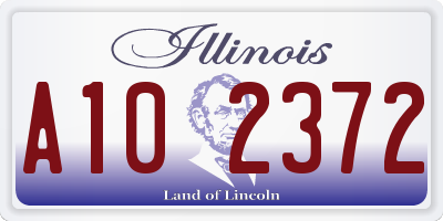 IL license plate A102372