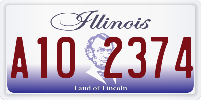 IL license plate A102374