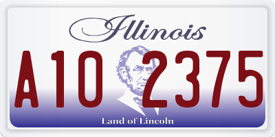 IL license plate A102375