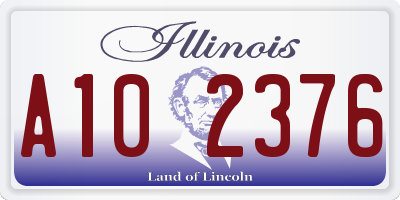 IL license plate A102376