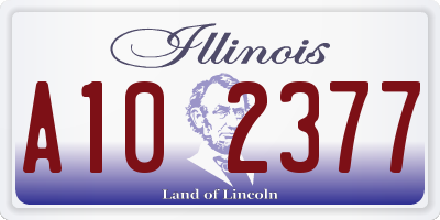 IL license plate A102377