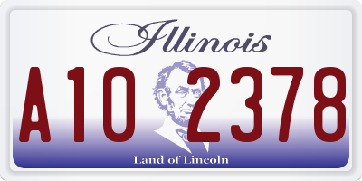IL license plate A102378