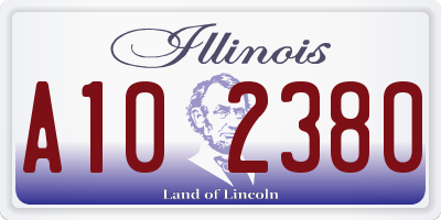 IL license plate A102380