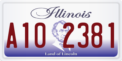 IL license plate A102381