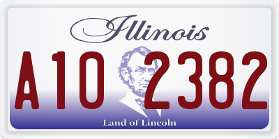 IL license plate A102382