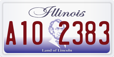 IL license plate A102383