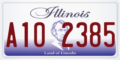 IL license plate A102385