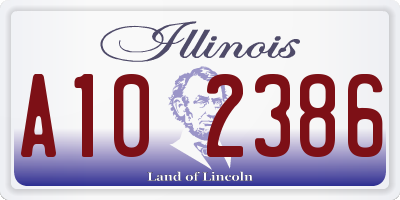 IL license plate A102386