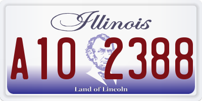 IL license plate A102388
