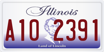 IL license plate A102391