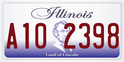 IL license plate A102398