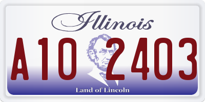 IL license plate A102403