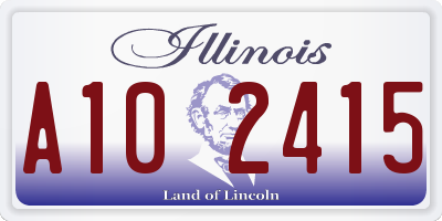 IL license plate A102415
