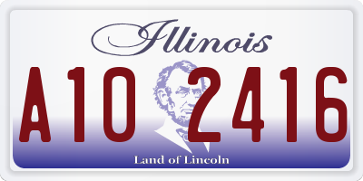 IL license plate A102416