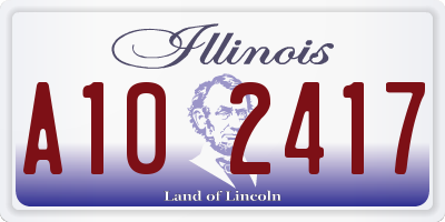 IL license plate A102417