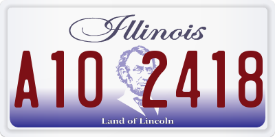 IL license plate A102418