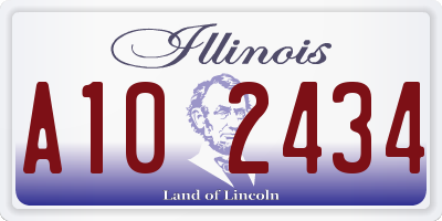 IL license plate A102434