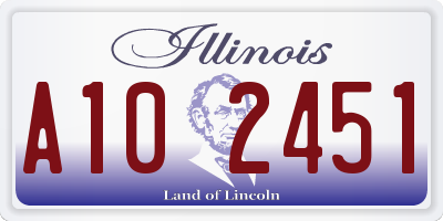 IL license plate A102451