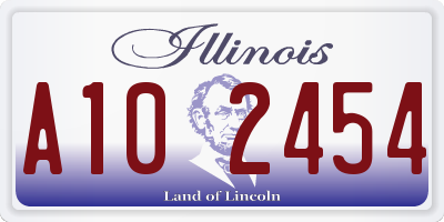 IL license plate A102454
