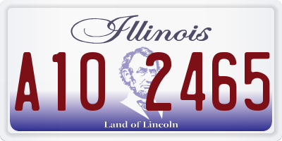 IL license plate A102465