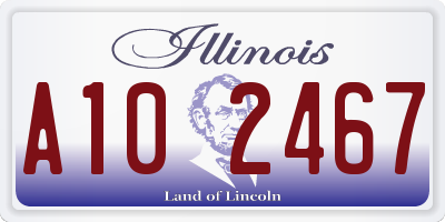 IL license plate A102467