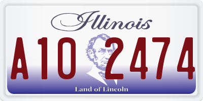 IL license plate A102474