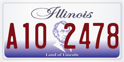 IL license plate A102478