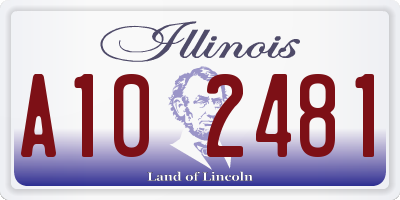IL license plate A102481