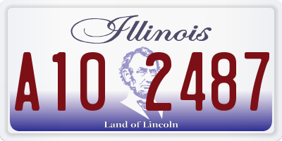 IL license plate A102487