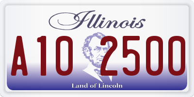 IL license plate A102500