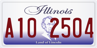 IL license plate A102504