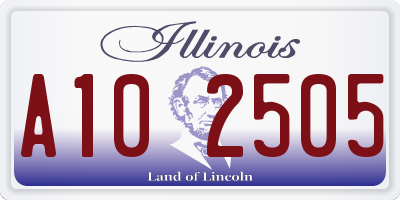 IL license plate A102505