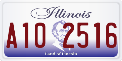 IL license plate A102516