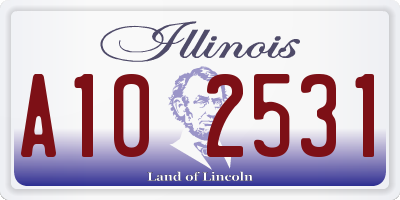 IL license plate A102531
