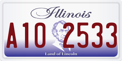 IL license plate A102533