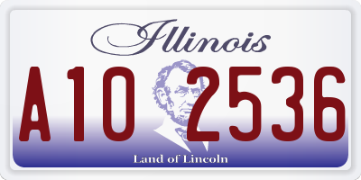 IL license plate A102536