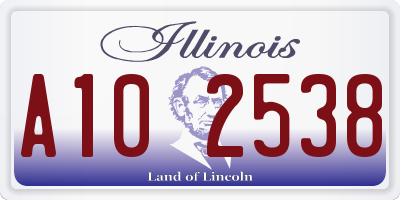 IL license plate A102538