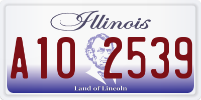 IL license plate A102539