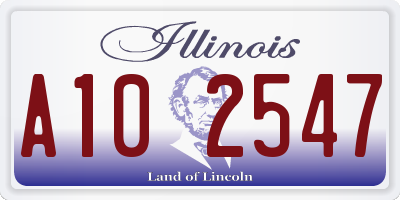 IL license plate A102547