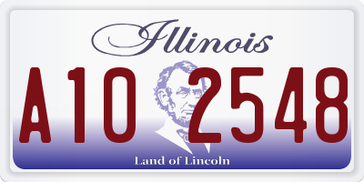 IL license plate A102548