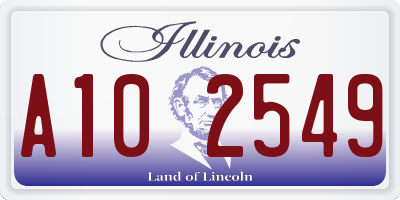IL license plate A102549