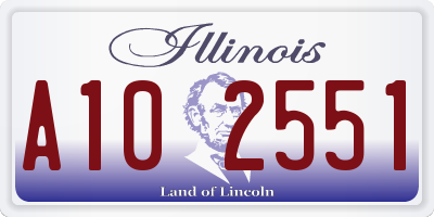 IL license plate A102551