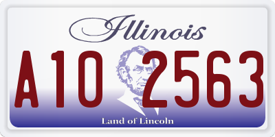 IL license plate A102563